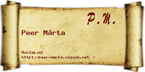 Peer Márta névjegykártya